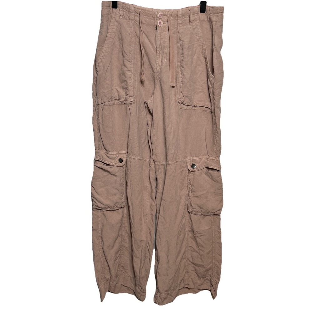 Anthropologie Pilcro Cargo Parachute Pants Rose Size 10 Lightweight EUC